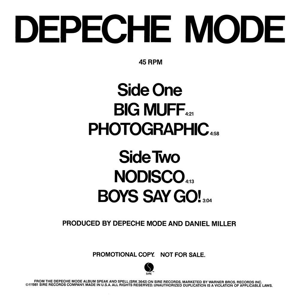 Big Muff / Photographic / Nodisco / Boys Say Go! album art
