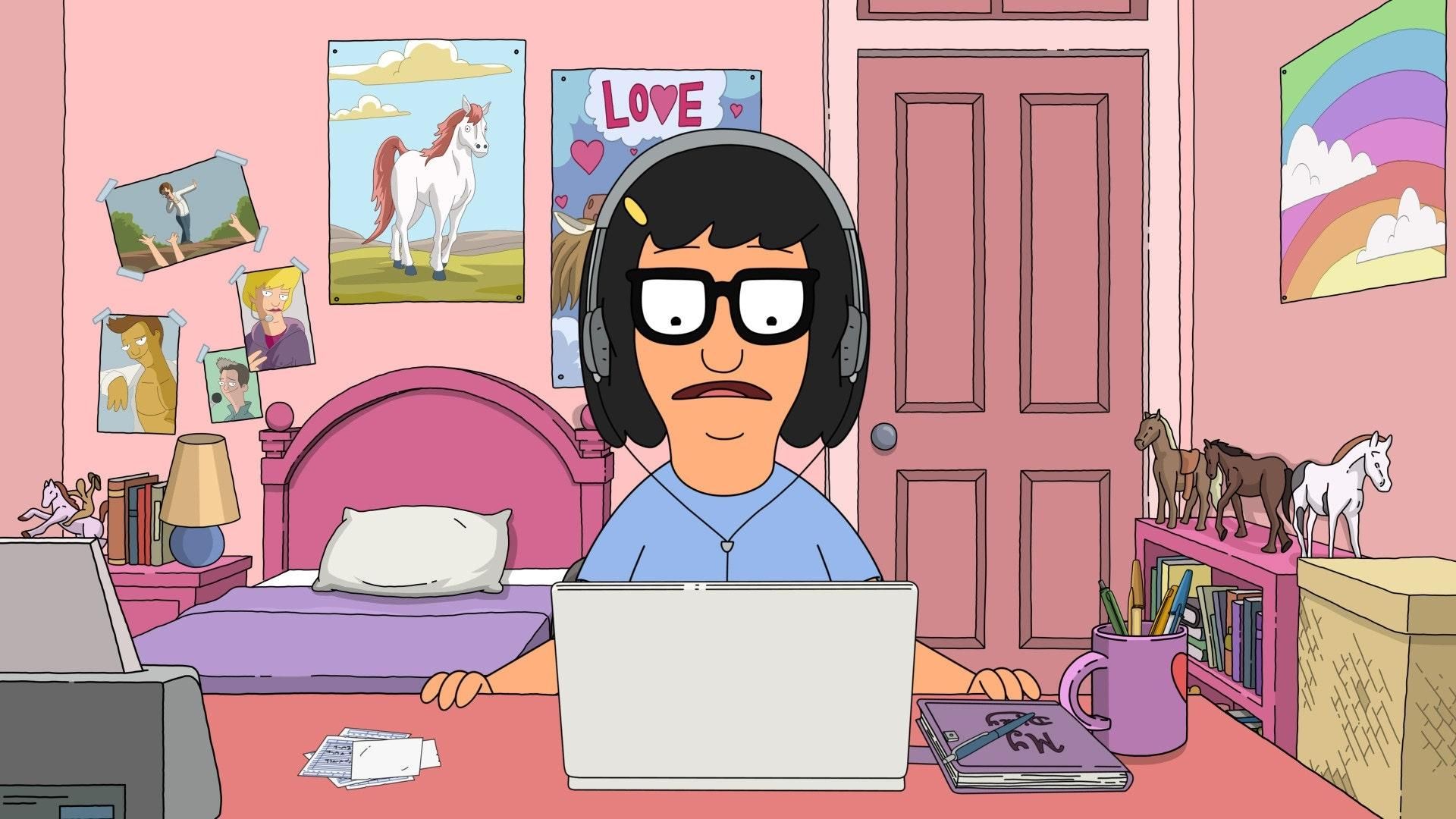 Louise Belcher Puppy Love Laptop Sticker | Bob's Burgers